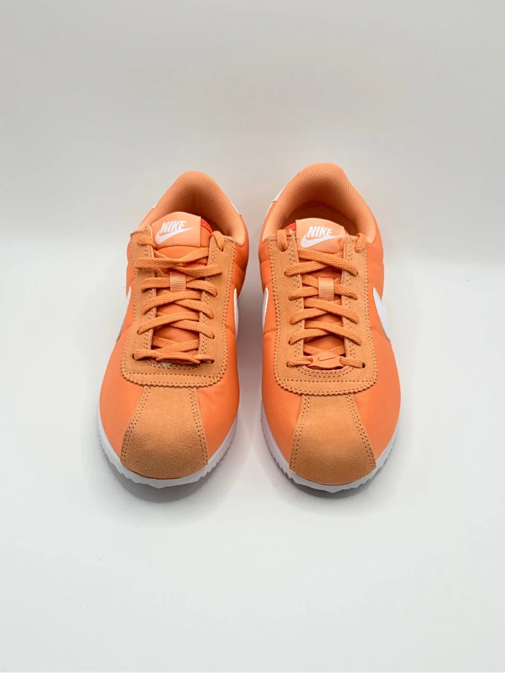 Nike Kids Cortez TXT Orange and White Retro Runner Sneakers NO BOX LID